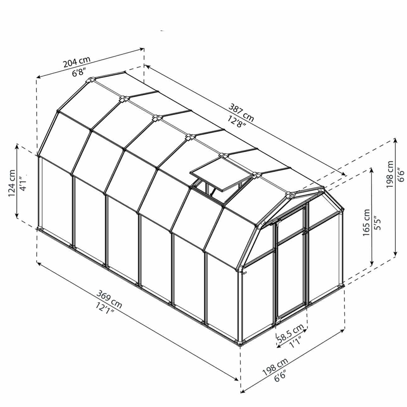 Canopia - Double-walled polycarbonate garden greenhouse - Ecogrow™ - 180x360cm