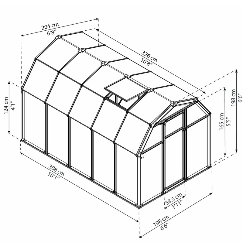 Canopia - Serre de jardin à double parois en polycarbonate - Ecogrow™ - 180x300cm