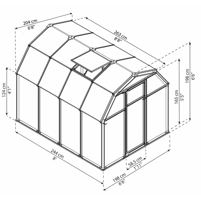 Canopia - Double-walled polycarbonate garden greenhouse - Ecogrow™ - 180x240cm