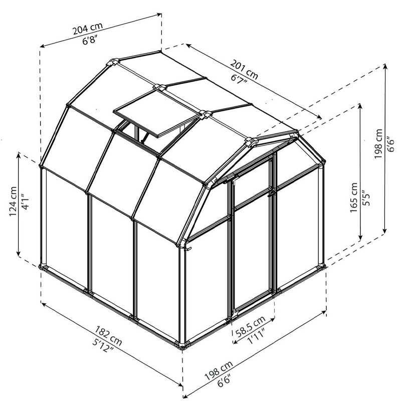 Canopia - Doppelwandiges Gartenhaus aus Polycarbonat - Ecogrow™ - 180x180cm