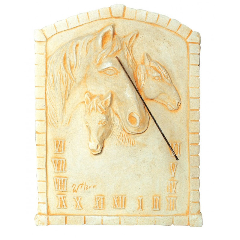 Hairie-Grandon - Cadran Solaire Cheval 60x47 cm - Ton pierre