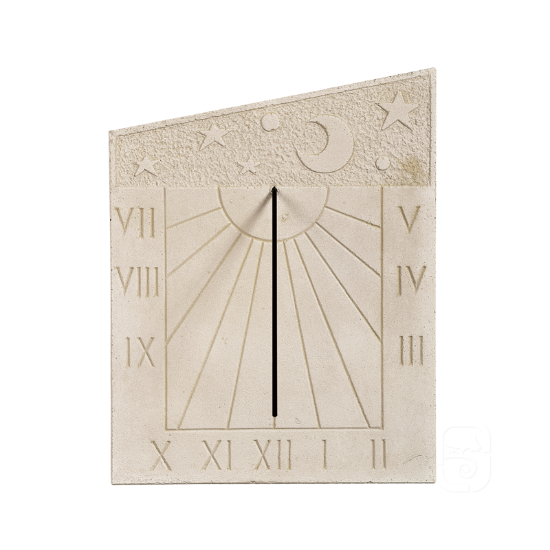 Hairie-Grandon - Reloj de Sol Luna 42x33 cm - Tono piedra