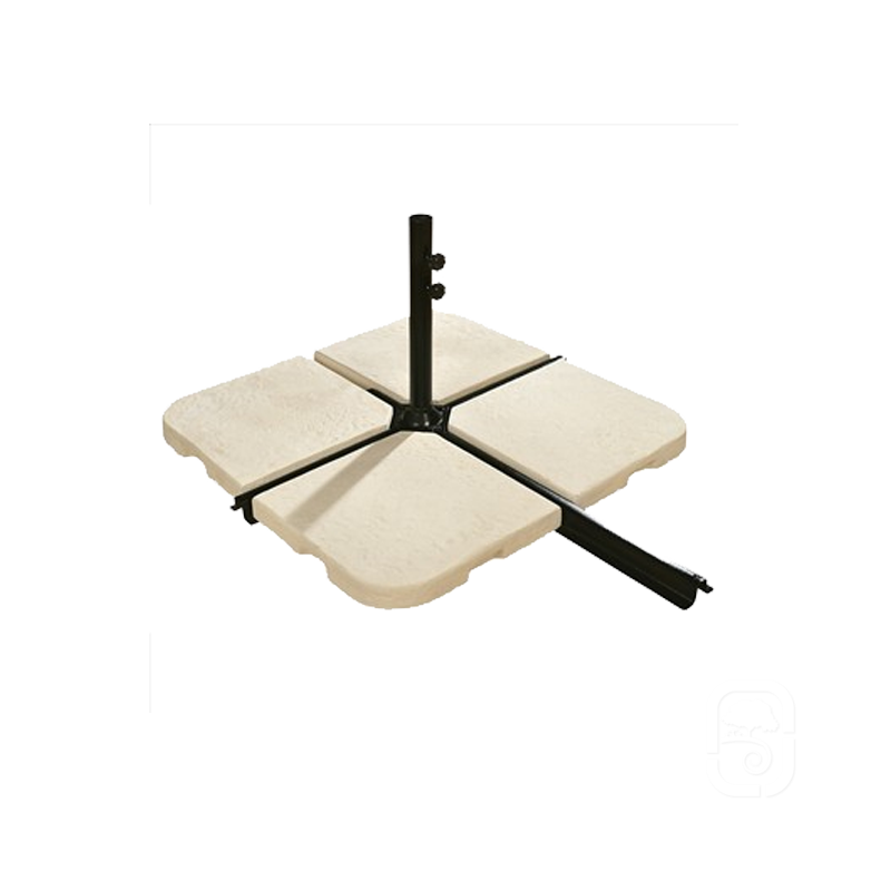 Hairie-Grandon - Losas de base de parasol de color piedra - Paquete de 4x20kg