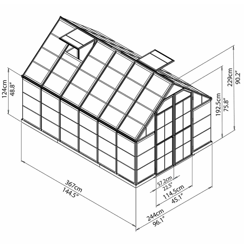 Canopia - Polycarbonate garden greenhouse - Octave™ - 245x370cm