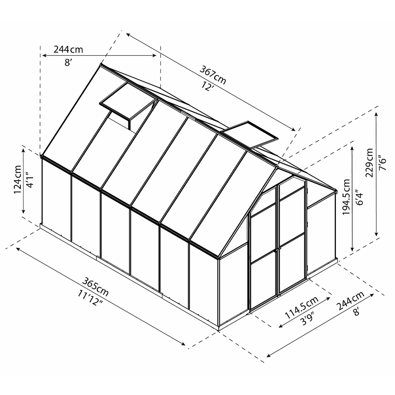 Canopia - Serre de jardin - Essence™ - 245x370cm