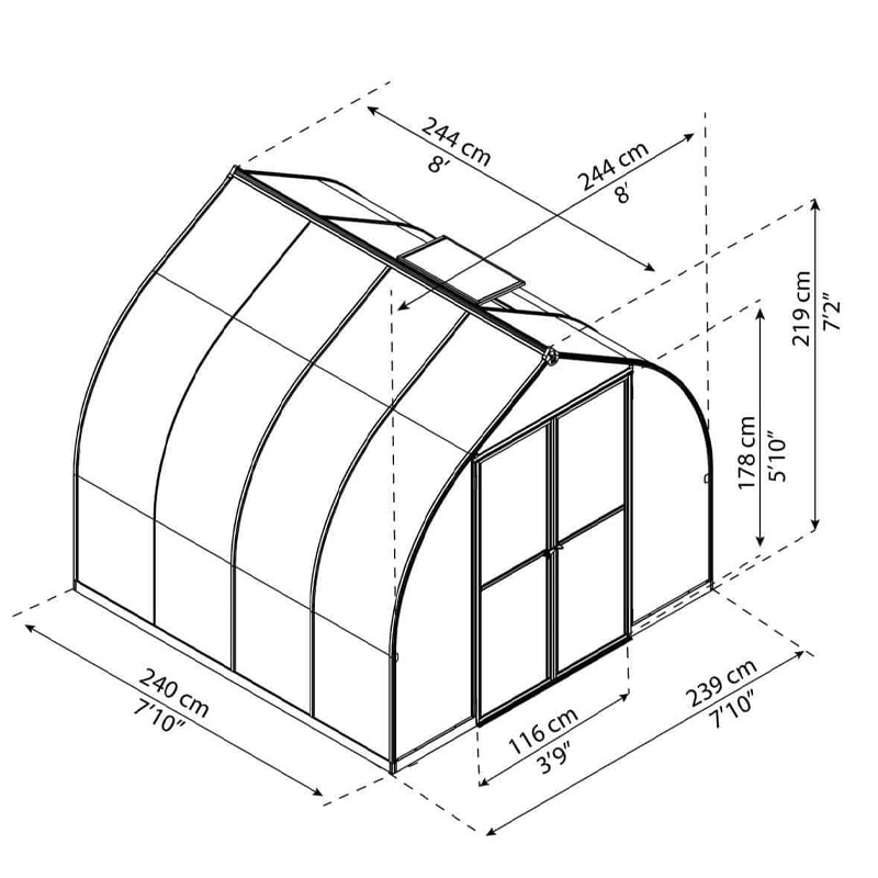 Canopia - Serre tunnel à double parois - Bella™ Silver - 245x245cm