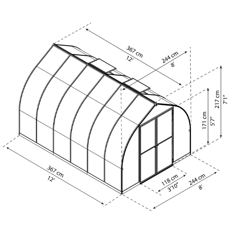 Canopia - Serra a tunnel a doppia parete - Bella™ Silver - 245x370cm