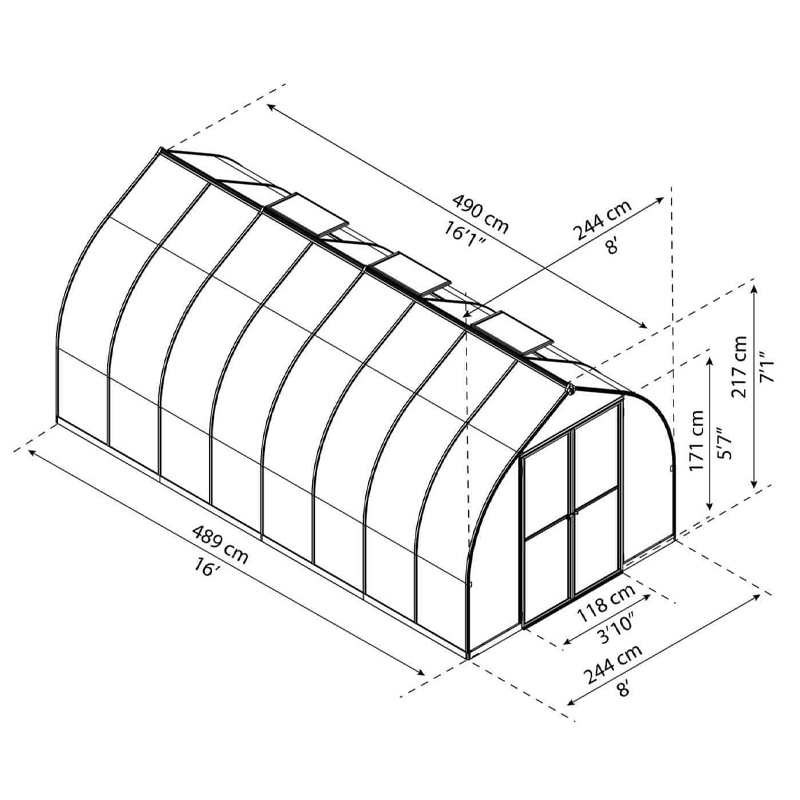 Canopia - Doppelwandiges Tunnelgewächshaus - Bella™ Silver - 245x490m