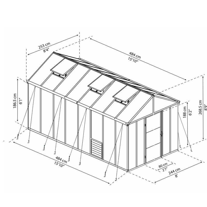 GLORY 8X16 GREENHOUSE ANTERCITE