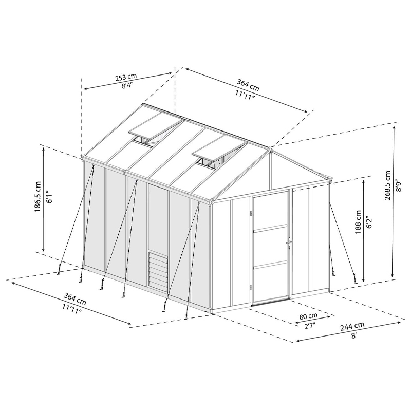 GLORY 8X12 GREENHOUSE ANTERCITE