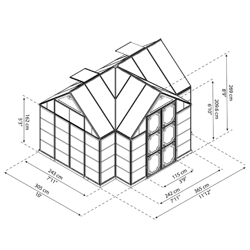 Canopia - Invernadero chalet de jardín - Victory Orangery™ - 350x305cm