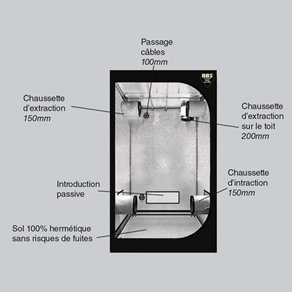  Blackbox Silver - Sala de cultivo - BBS V2 - 60x60x160cm