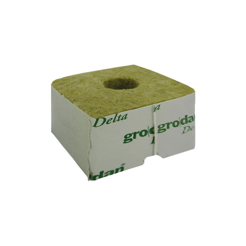 Grodan - Cube de laine de roche - Petit trou - 7,5x7,5x6,5cm