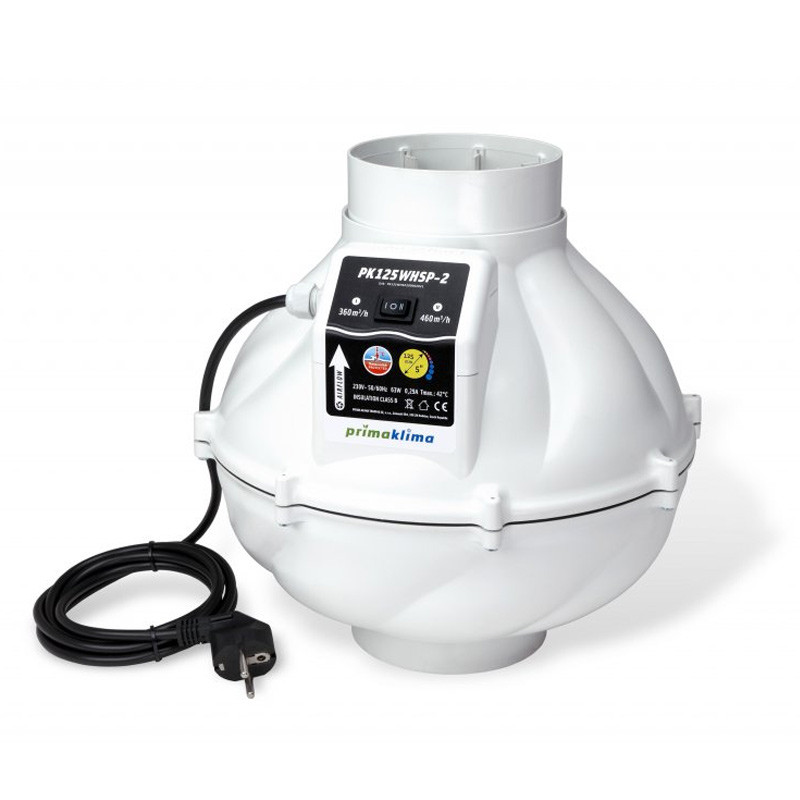 Prima Klima - Extracteur PK125 WHSP2 - insonorisé - 360/460M³/H