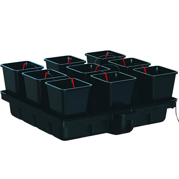 Platinium - HydroStar - 9 Big pots 18L - 120 x 120 x 38,5cm - MJ 1000 - Hydroponic system
