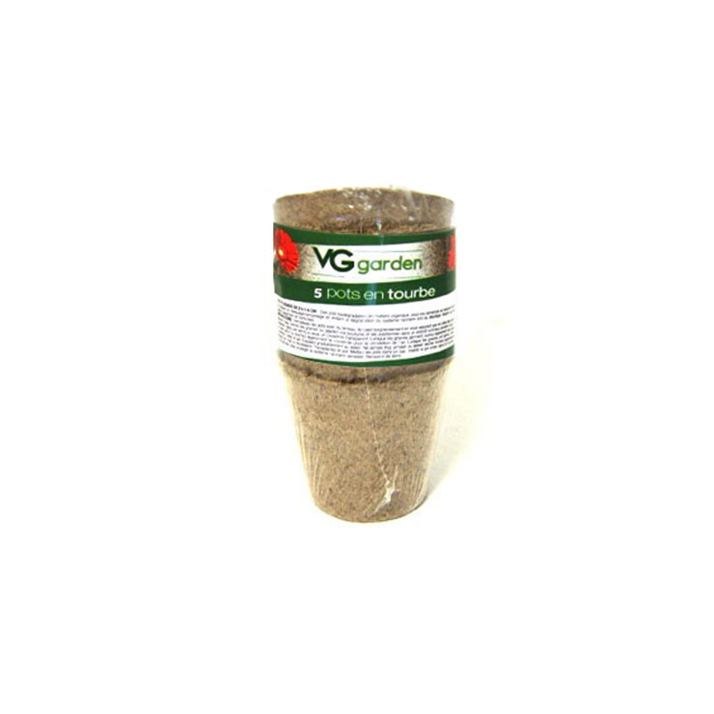VG Garden - 5 Round peat pots - 17.1x15.2cm