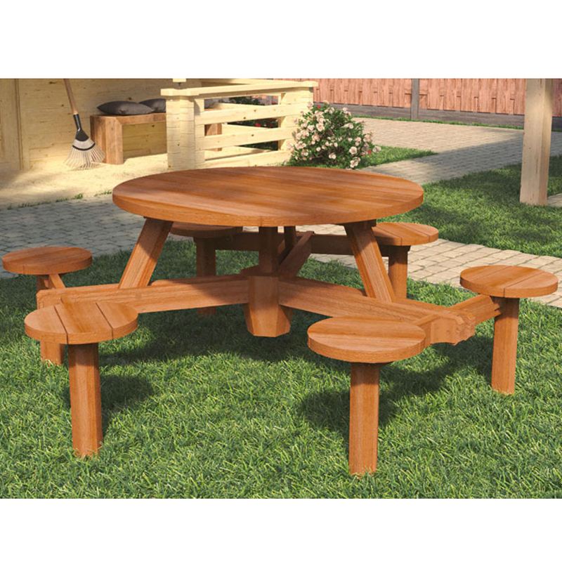 MESAS DE PICNIC DE MADERA DURA RONDO