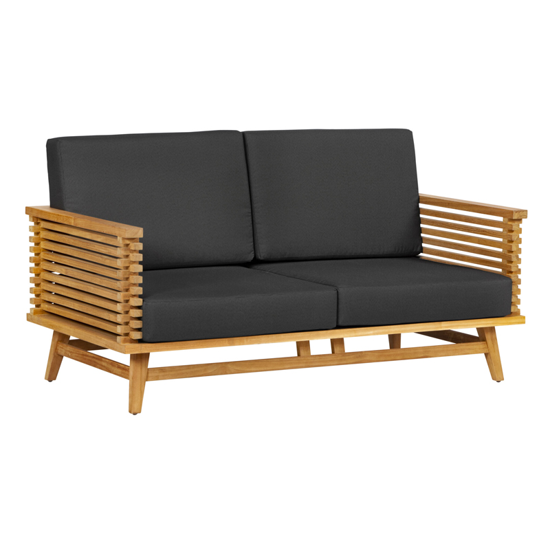 Tuindeco - Riverside - 2-seater garden sofa in teak - Anthracite