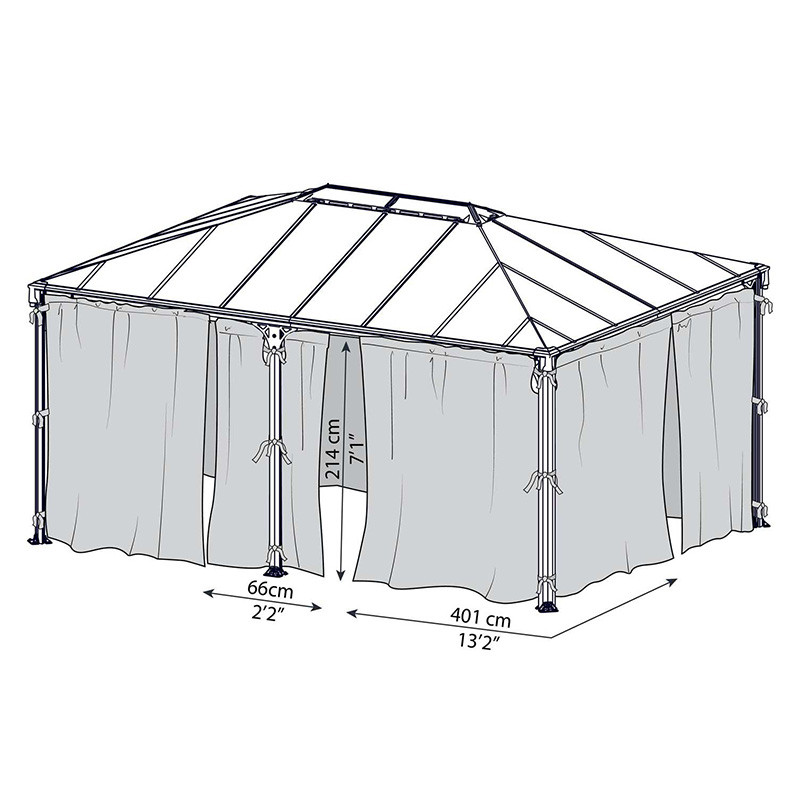 Canopia - Rideaux extérieurs - Gazebo Milano 4300 - Martinique 5000