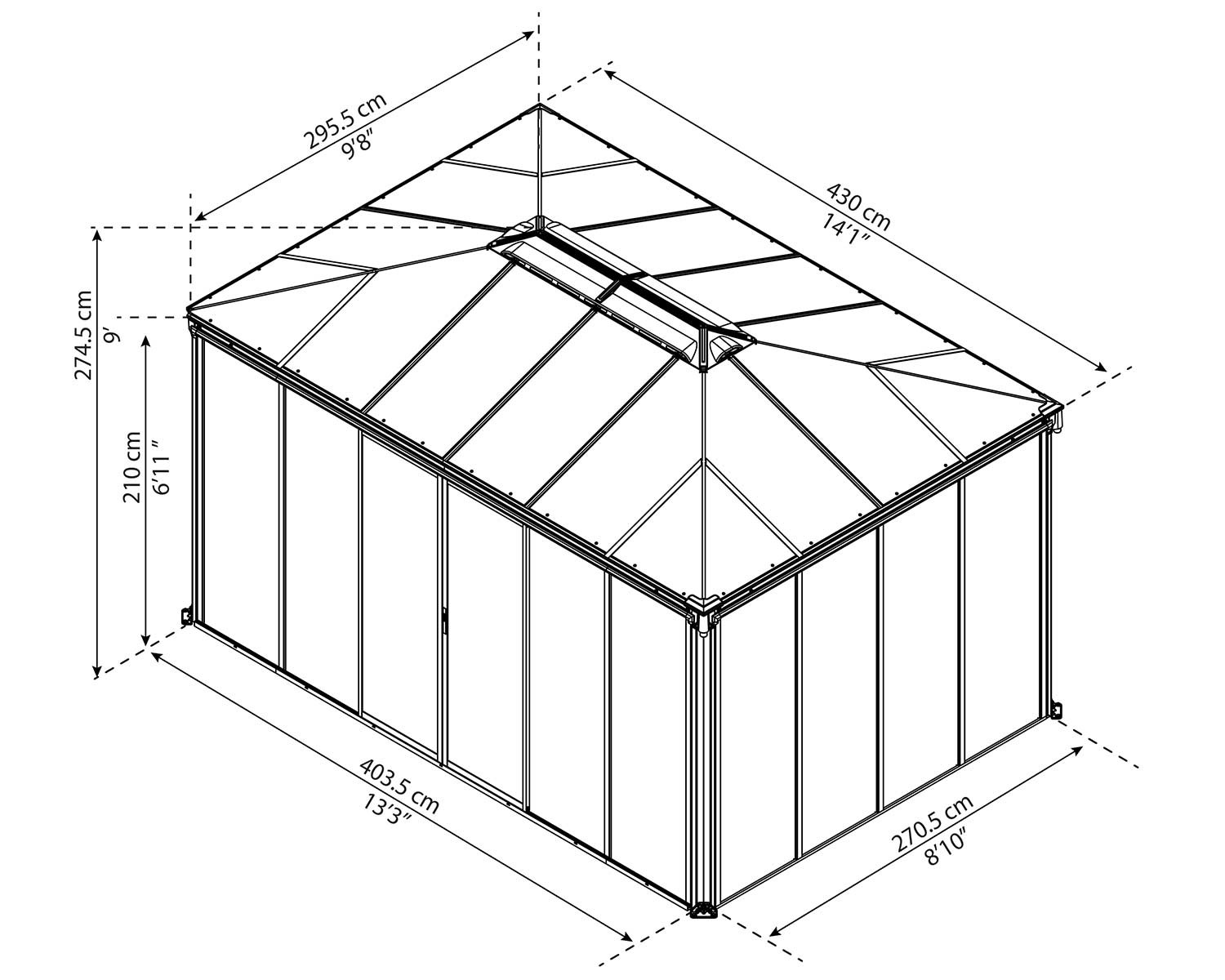 Canopia - Pergola fermée - Gazebo Ledro 4300