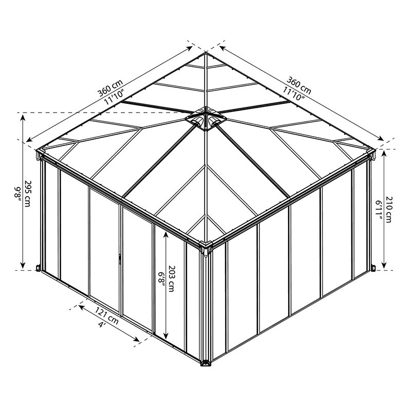 Canopia - Pergola fermée - Gazebo Ledro 3600