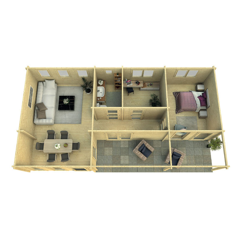 Tuindeco - Chalet en bois massif - 47m² - 70mm - Letterkenny