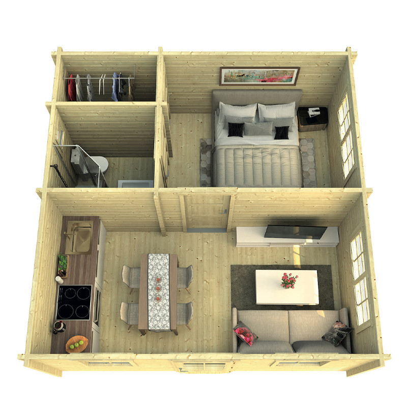Tuindeco - Chalet en bois massif - 27m² - 70mm - Ennis
