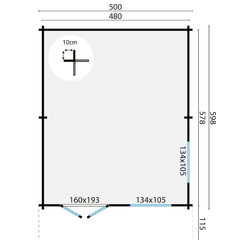 Tuindeco - Chalet en bois massif - 30m² - 70mm - Nieder