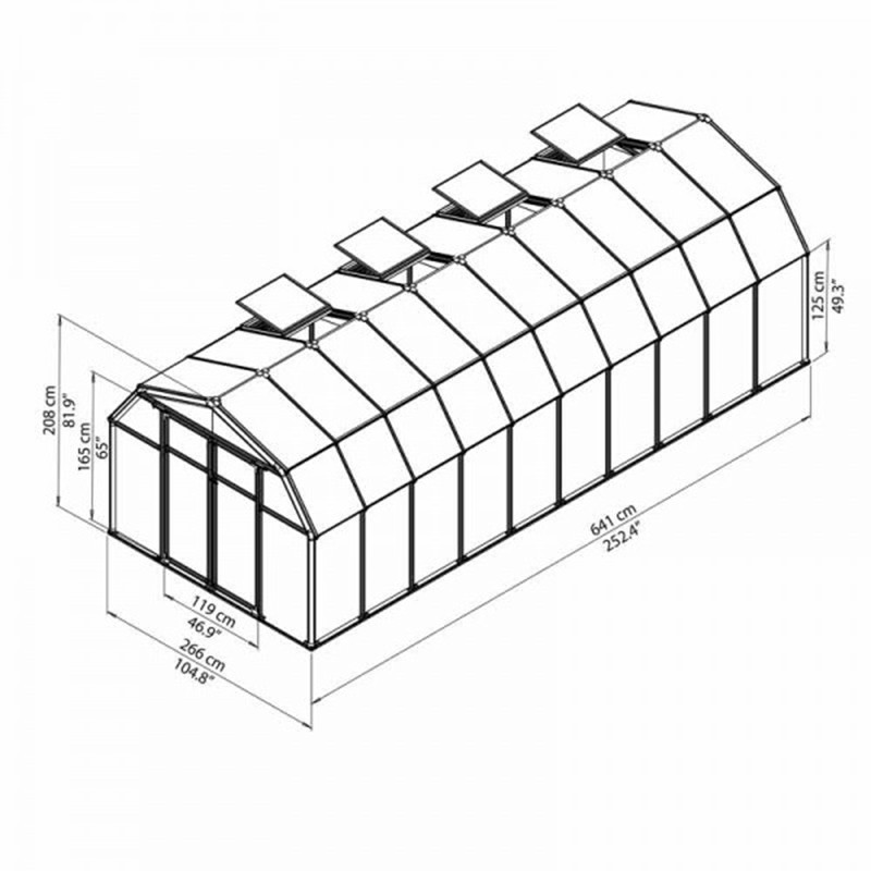 Canopia - Serre de jardin à double parois - Hobby Gardener™ - 260x635cm
