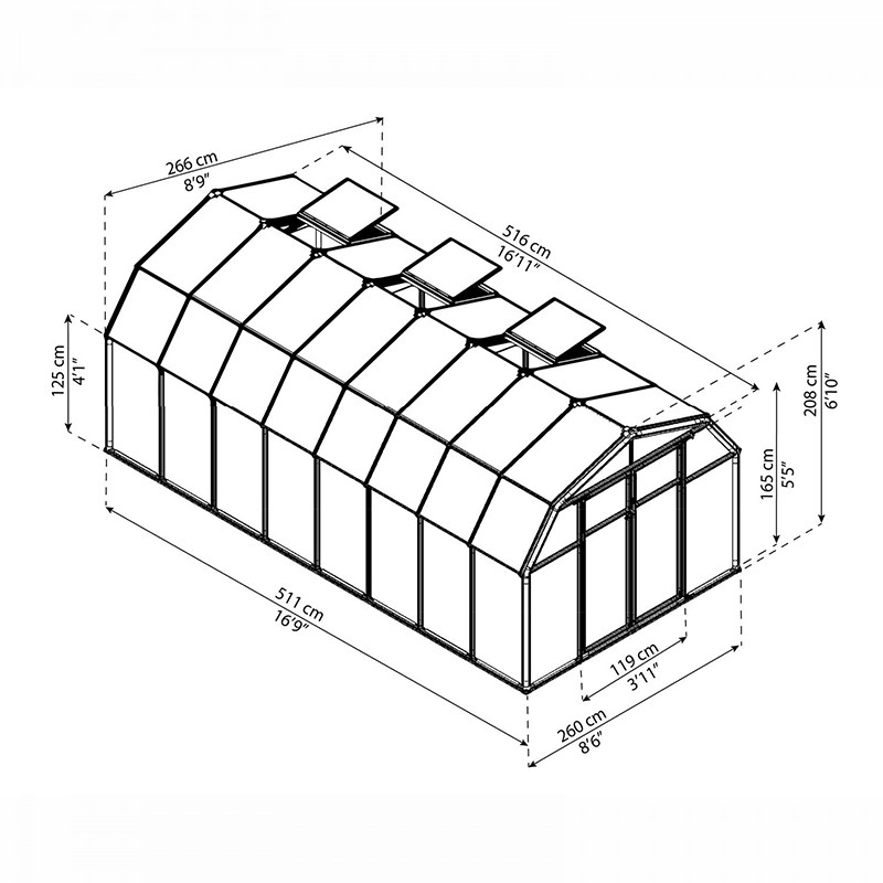Canopia - Serre de jardin à double parois - Hobby Gardener™ - 260x510cm