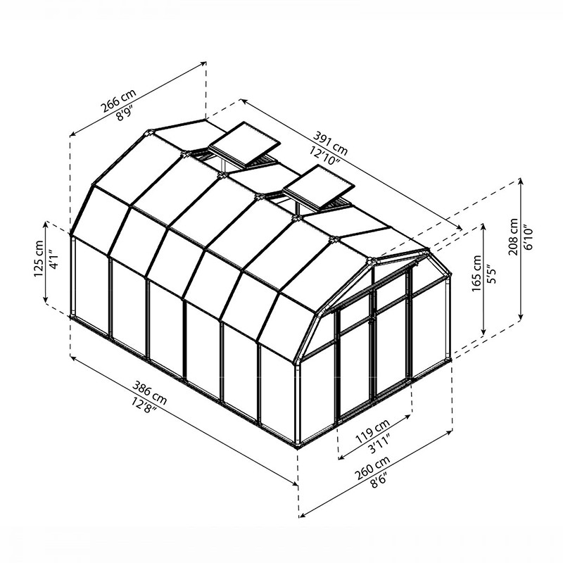 Canopia - Double walled garden greenhouse - Hobby Gardener™ - 260x390cm