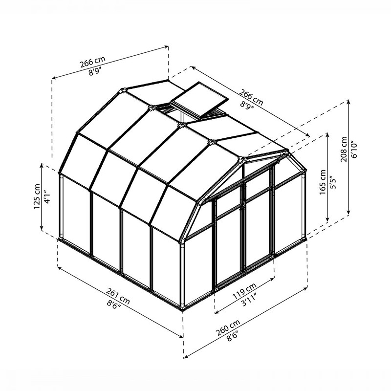 Canopia - Double walled garden greenhouse - Hobby Gardener™ - 260x260cm