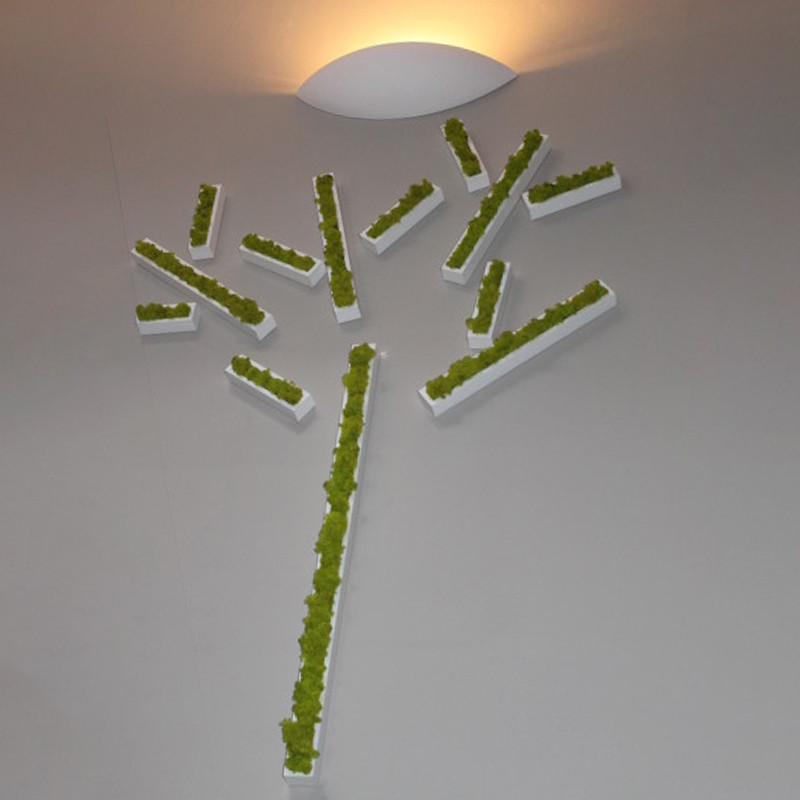 tableau végétal Stickers végétaux en lichen blanc laqué