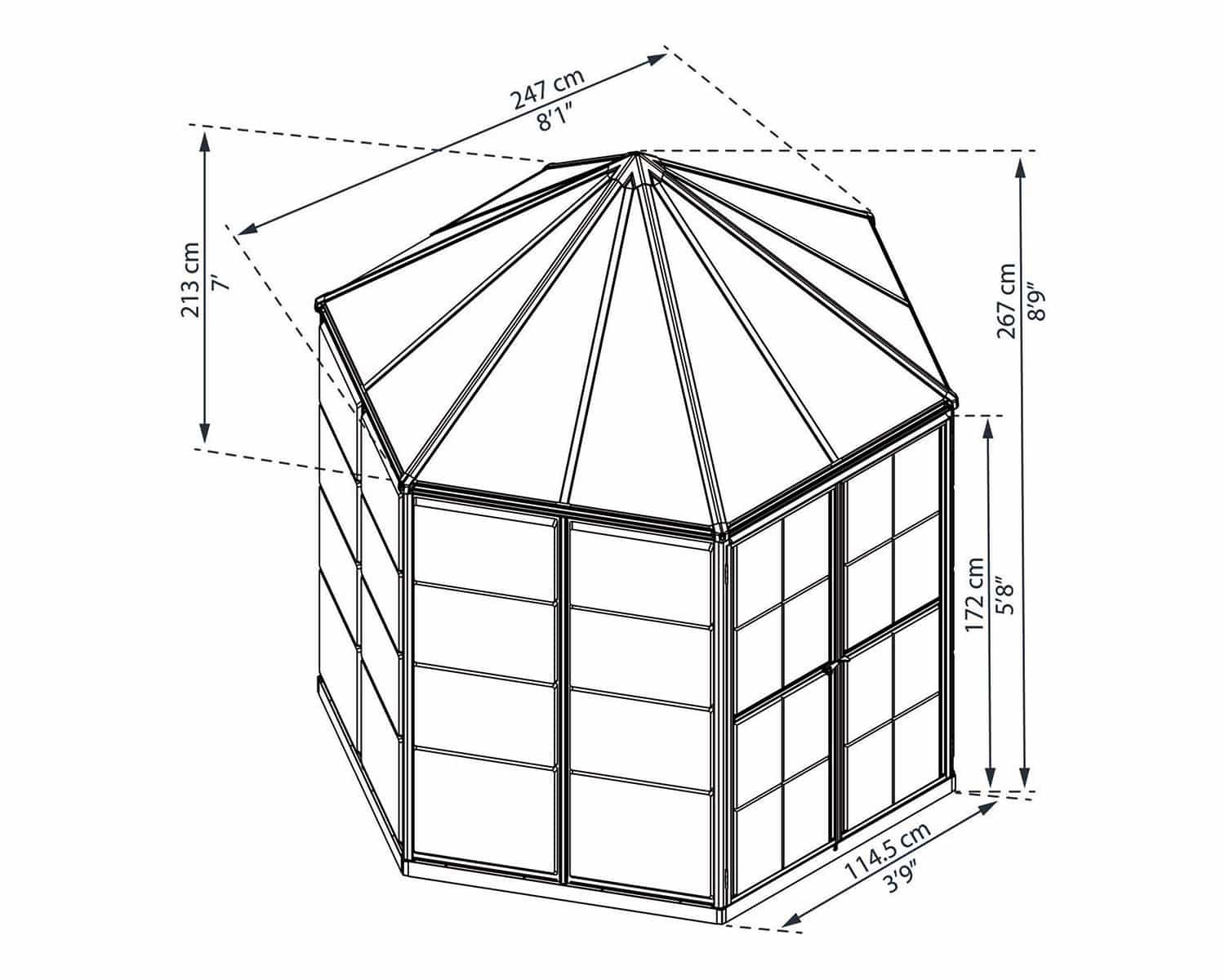 Canopia - Hexagonal garden greenhouse - Oasis™ - 250x215cm