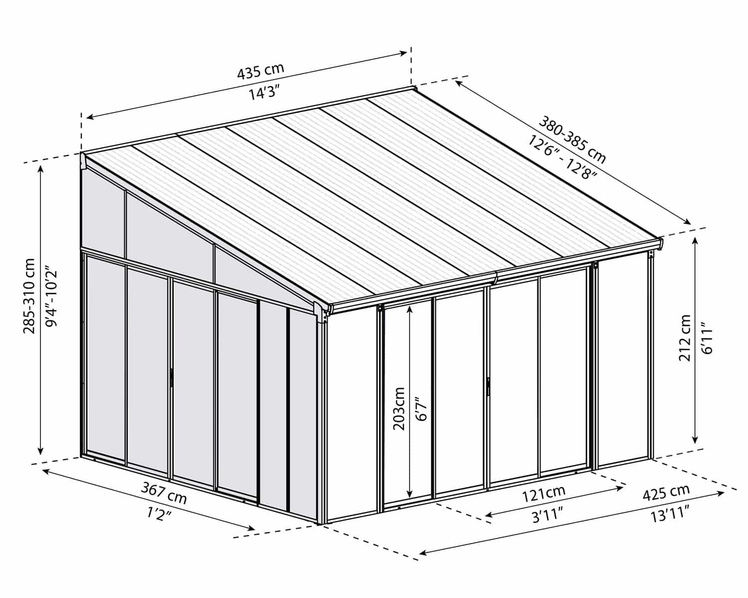 Canopia - Sanremo véranda - 4x4,25m - Gris