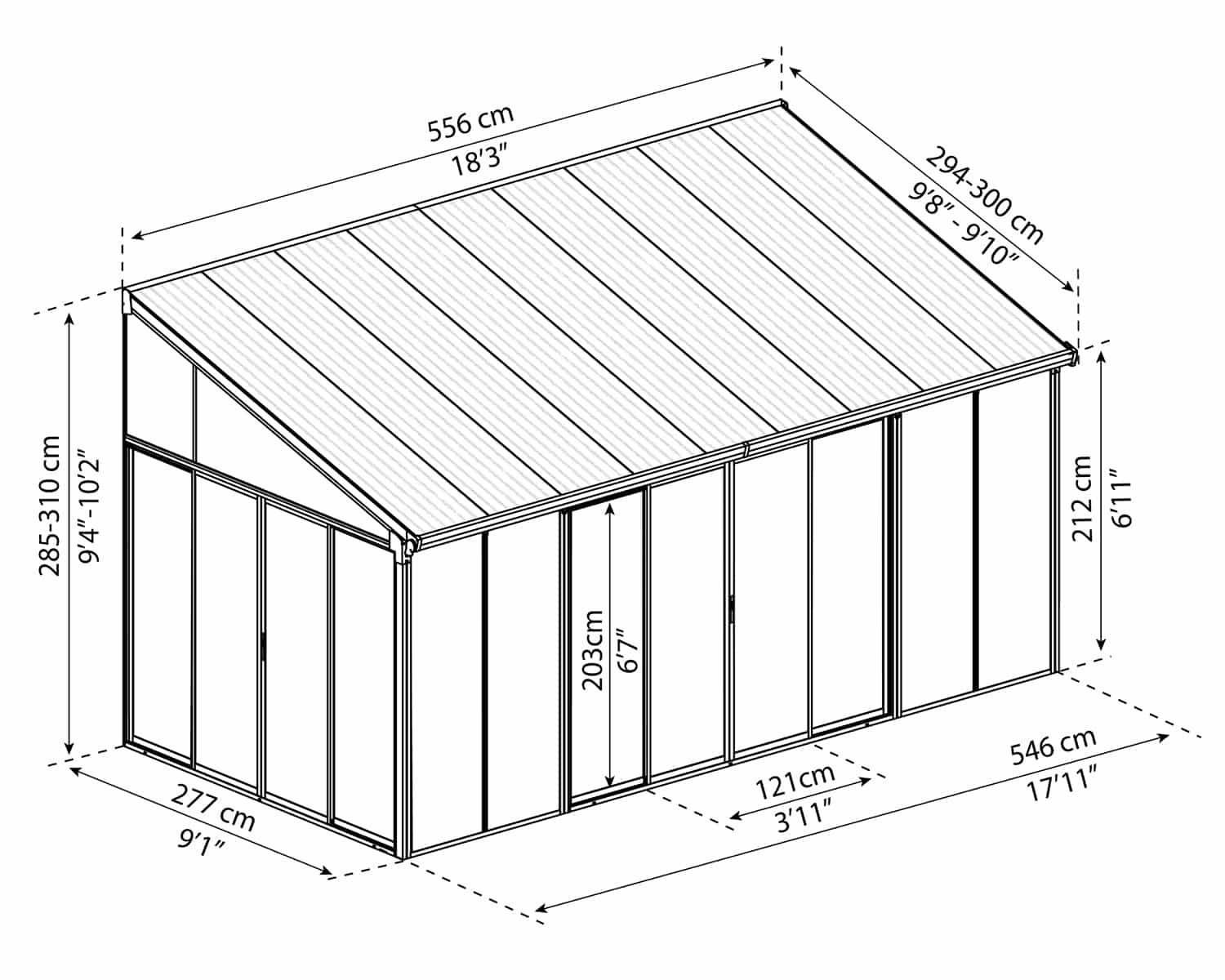 Canopia - Sanremo Solarium - 3x5,46m - Gris