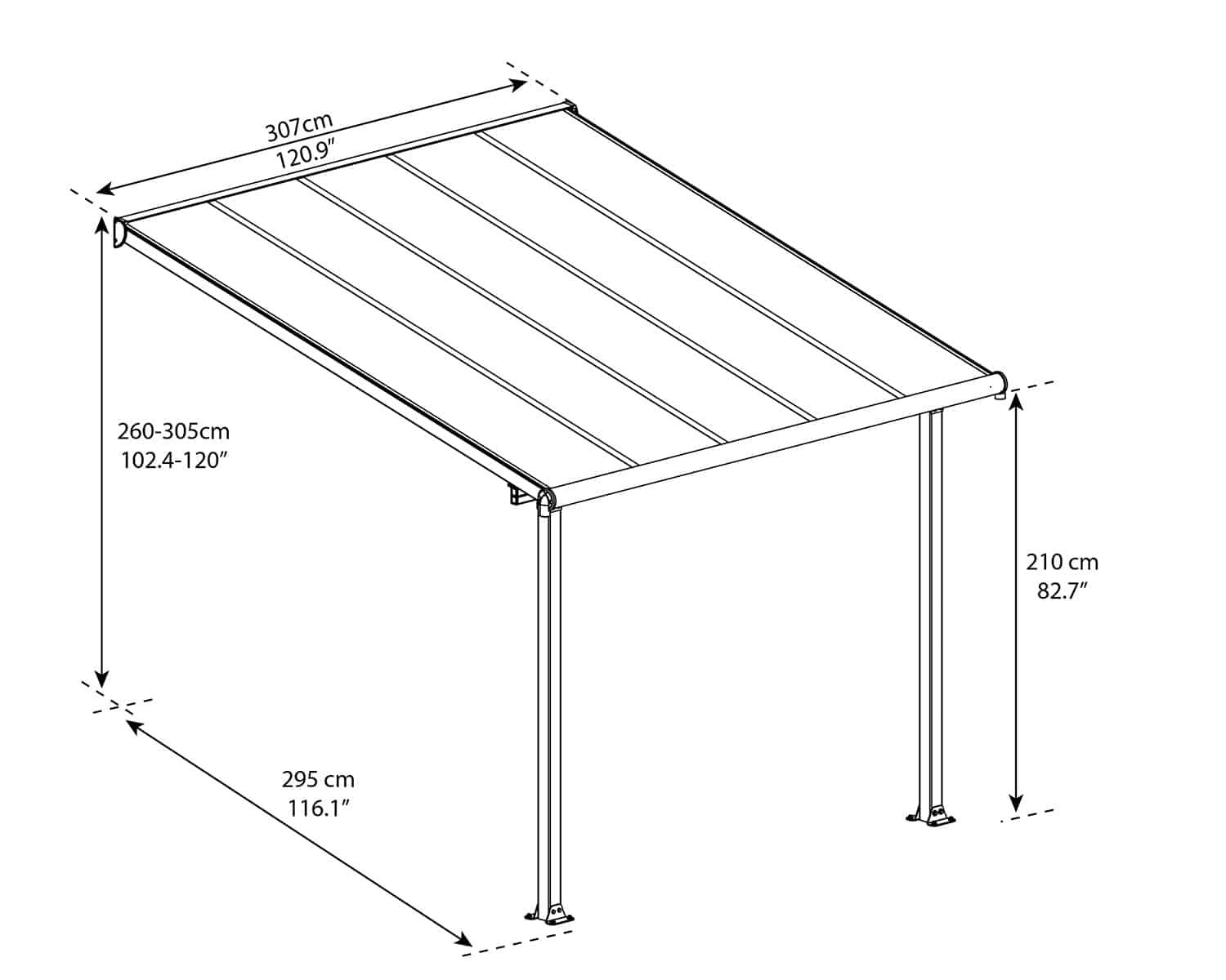 Canopia - Pergola - Olympia - 3.05x3m - Grijs