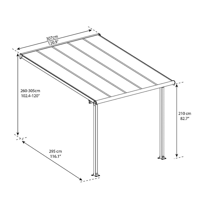 Canopia - Pergola - Olympia - 3,05x3m - Grigio