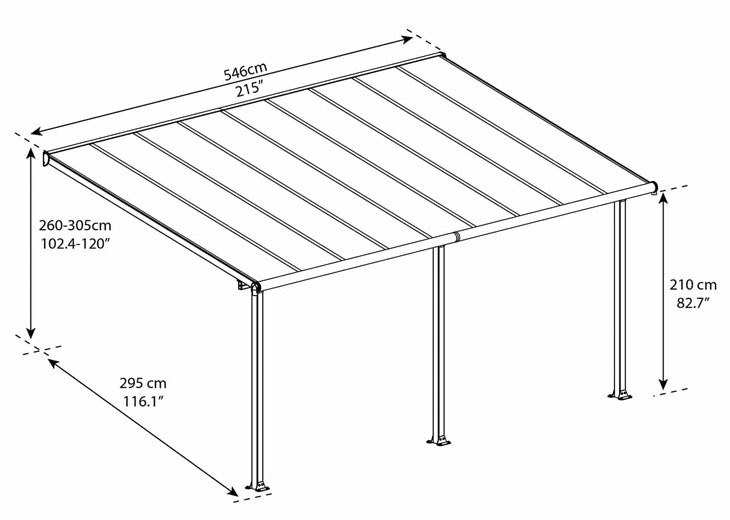 Canopia - Pergola - Olympia - 5.46x3m - Blanc