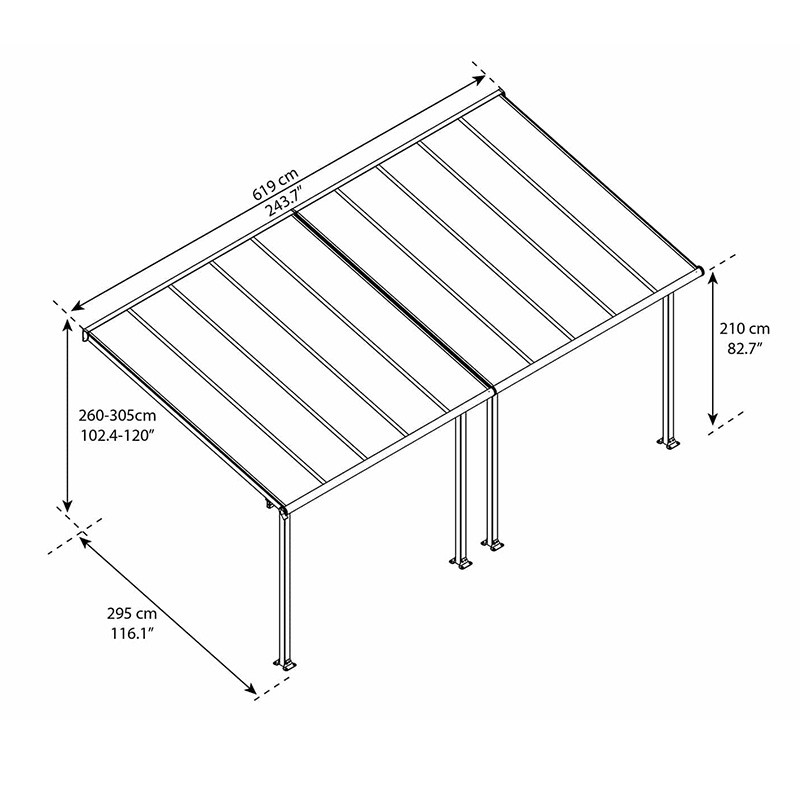 Canopia - Pergola - Olympia - 6.10x3m - Wit