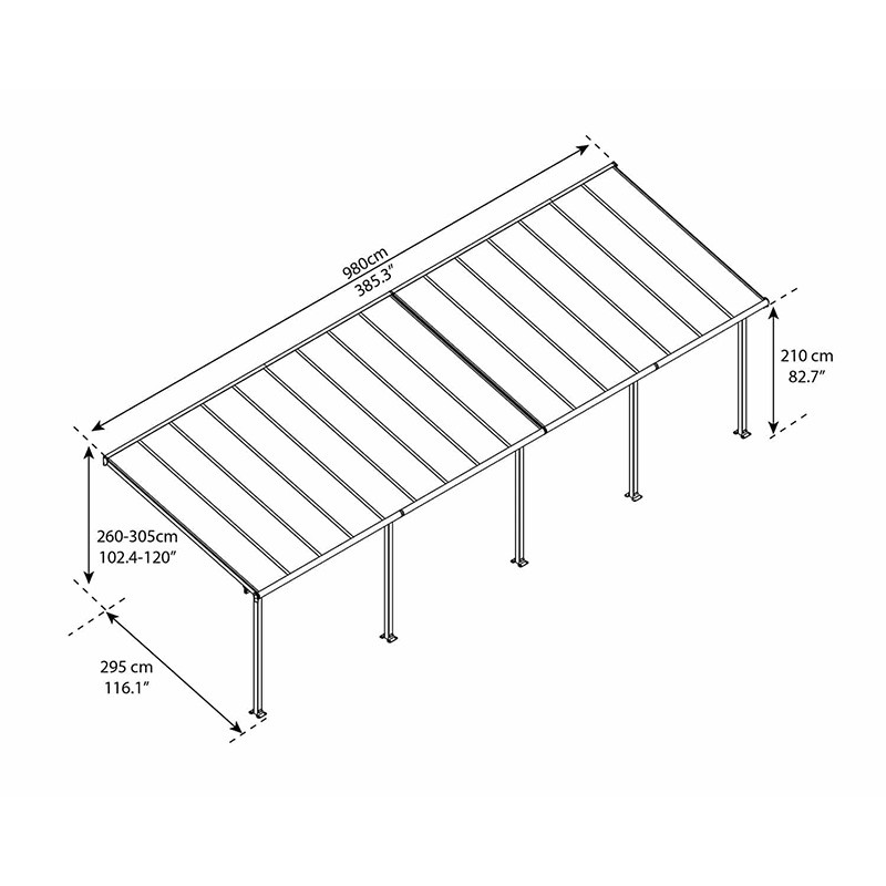 Canopia - Pergola - Olympia - 9.71x3m - Wit