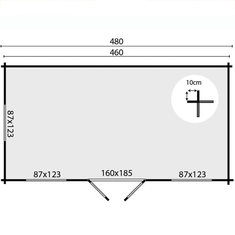 Tuindeco - Chalet en bois massif - 14,5m² - 40mm - Tane