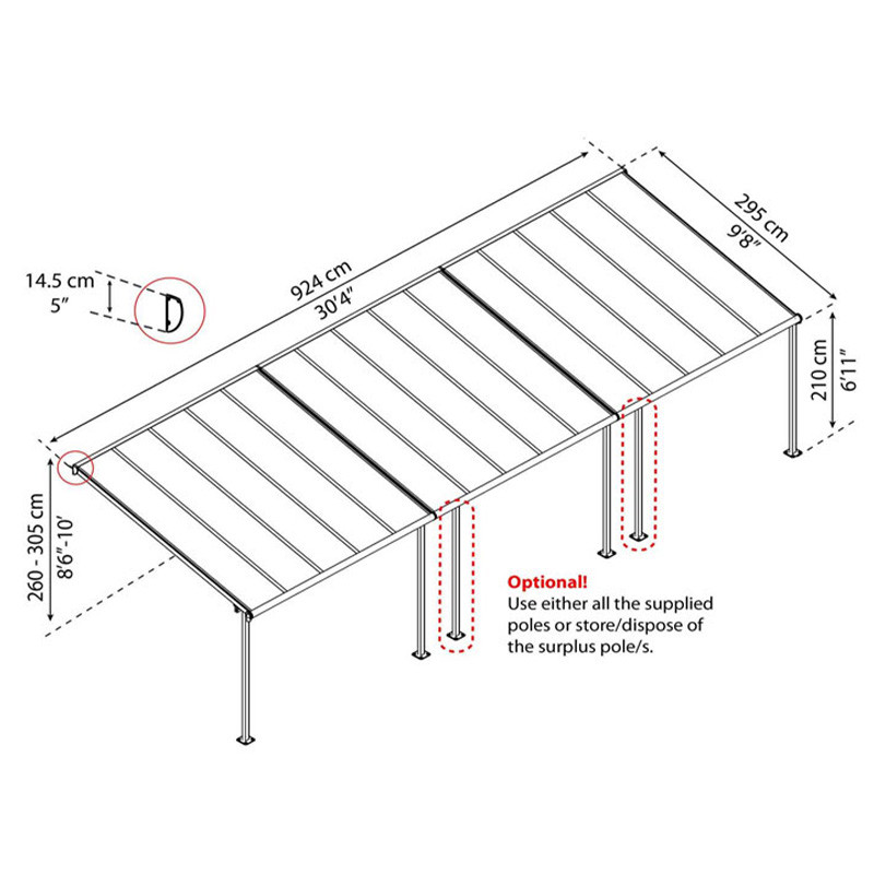 Canopia - Pergola - Capri - 9.15x3m - Gris Bronze