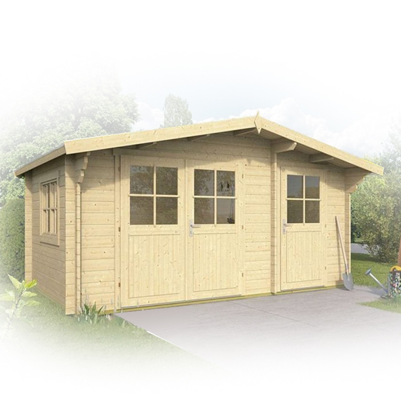 Tuindeco - Chalet en bois massif - 7.8+4m² - 34mm - Fraga