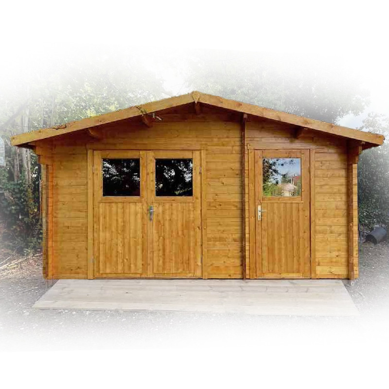 Tuindeco - Chalet en bois massif - 7.8+4m² - 34mm - Fraga