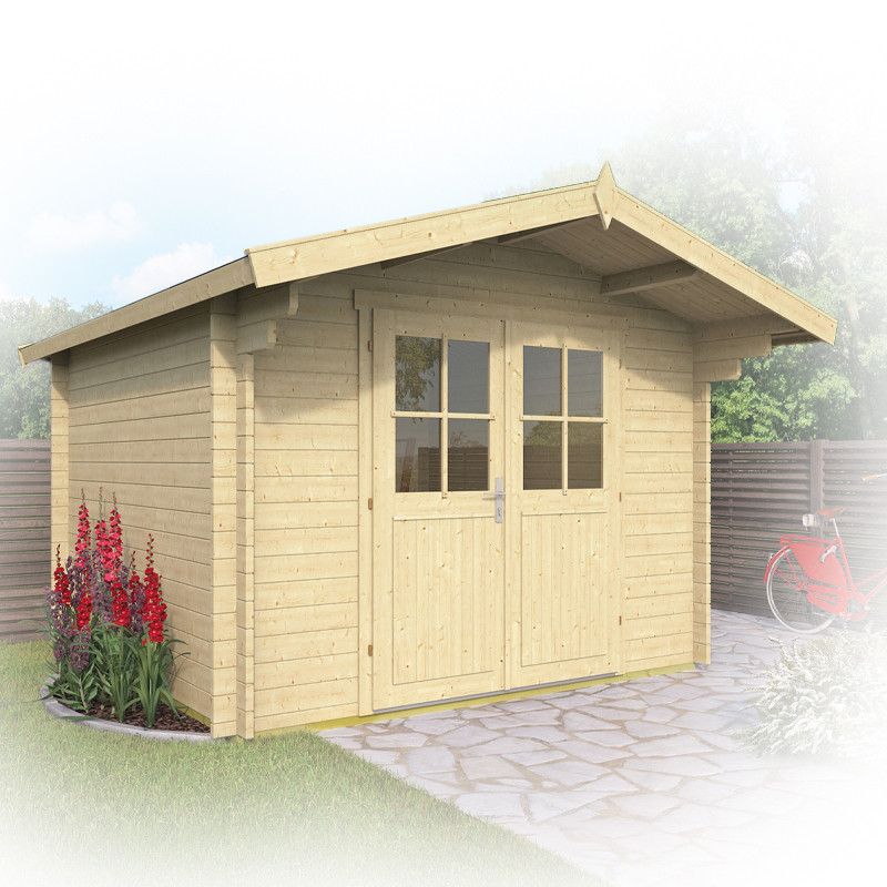 Tuindeco - Caseta de jardín de madera maciza - 9m² - 34mm - Albacete