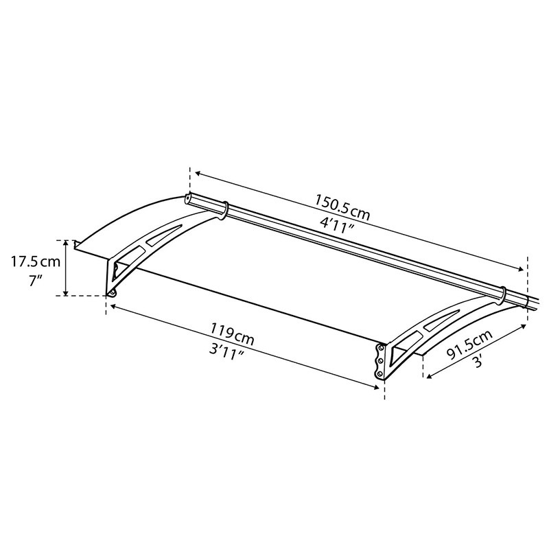Canopia - Tenda da sole per porta - Aquila 1500 - 150,5x91,5 cm