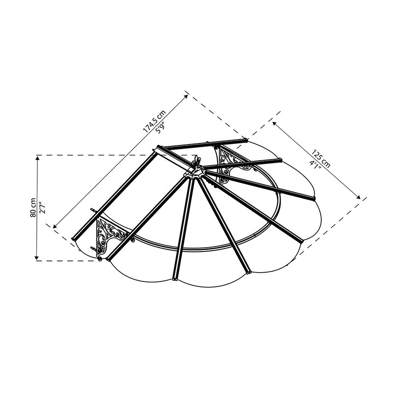 Canopia - Tenda da sole per porta - Iris 1780 - 125x175 cm - Nero