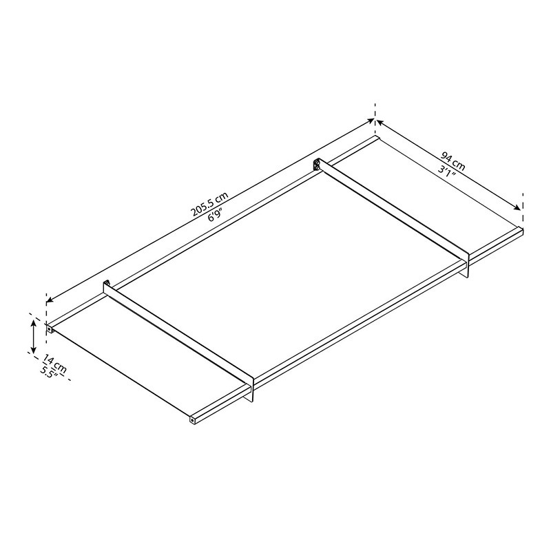 Canopia - Tenda da sole per porta - Nancy 2050 - 205,5x94 cm - Grigio