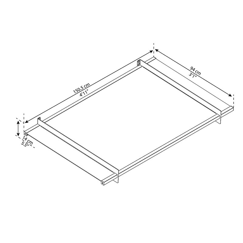 Canopia - Auvent de porte - Nancy 1500 - 150.5x94 cm - Gris